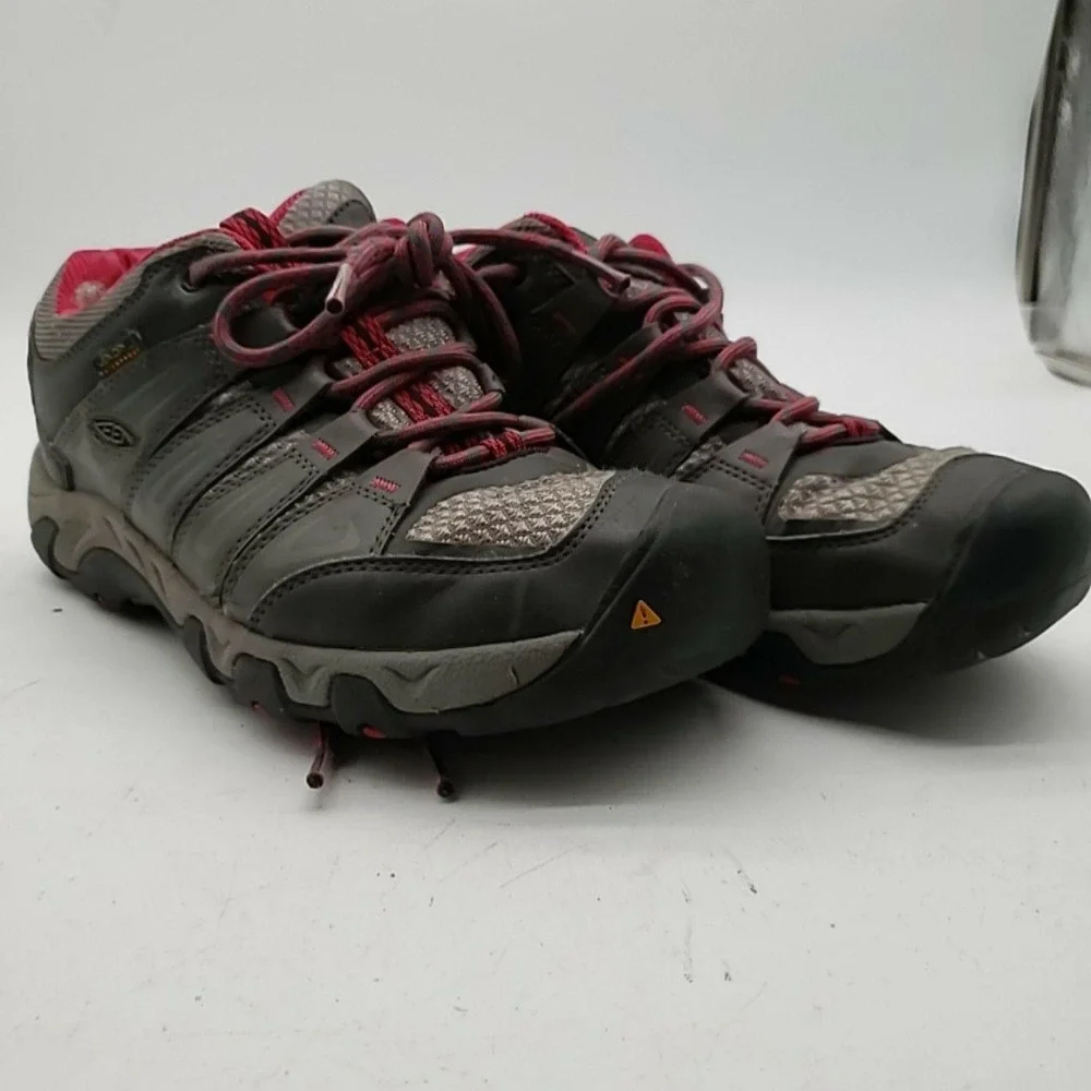 KEEN Shoes Womens Size 10 Gray Pink Hiking‎ Trail Sneakers Waterproof 1015359